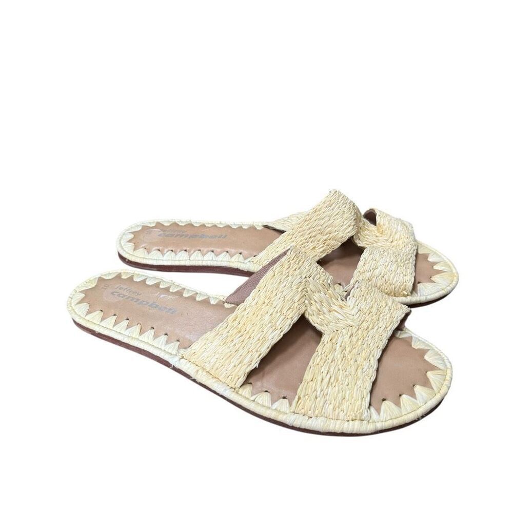 Jeffrey Campbell Emon Raffia Slide Sandals size 10